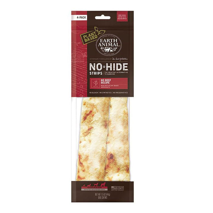 Earth Animal Dog No Hide Strips No Beef 4 Pack - Petsplace.store