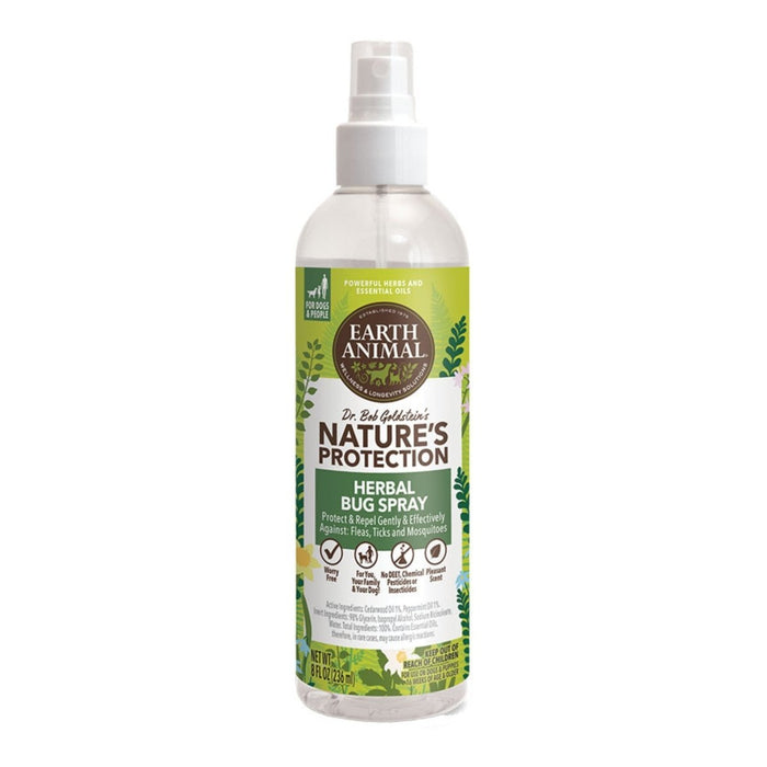 Earth Animal Dog Nupro Bug Spray Herbal 8oz. - Petsplace.store