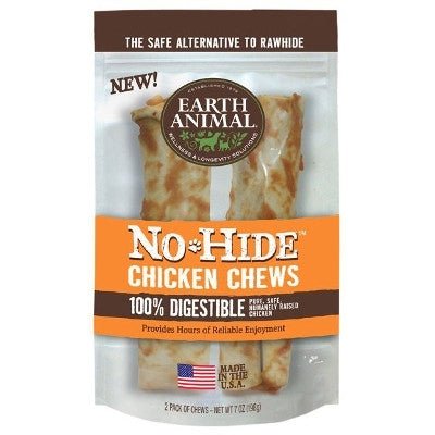 Earth Animal No Hide Chicken Chews Dog Treats; 4 Inch; 2 Pack - Petsplace.store