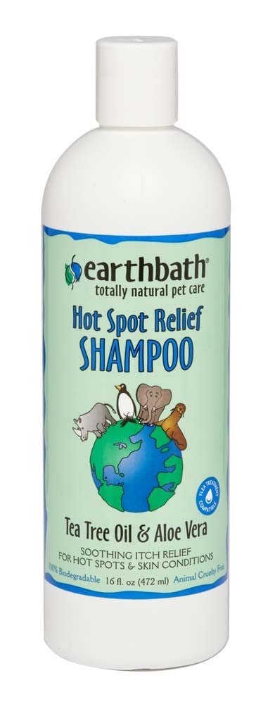 Earthbath Hot Spot Relief Shampoo, Tea Tree & Aloe Vera 1ea/16 oz - Petsplace.store