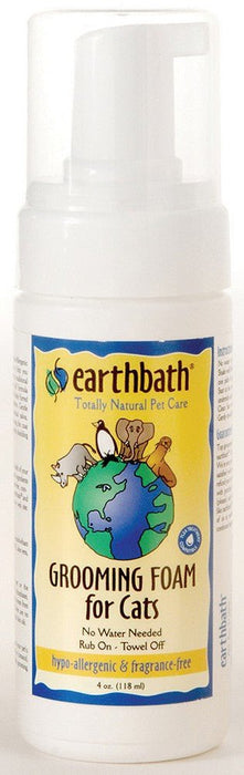 Earthbath Waterless Grooming Foam for Cats & Kittens, Fragrance Free 1ea/4 oz - Petsplace.store