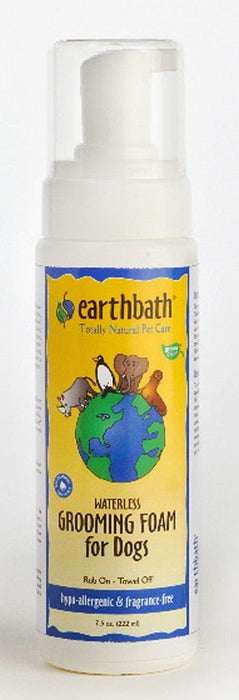 Earthbath Waterless Grooming Foam for Dogs & Puppies, Fragrance Free 1ea/8 oz - Petsplace.store