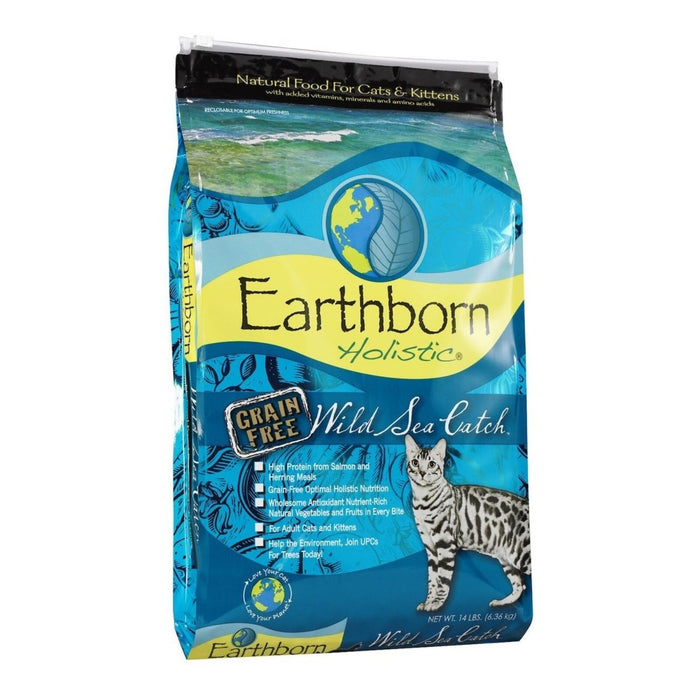 Earthborn Holistic Wild Sea Catch Grain Free Dry Cat Food 1ea/14 lb - Petsplace.store