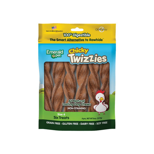 Emerald Pet Chicky Twizzies Dog Treat Chicken 1ea/6 in, 6 pk, 8 oz - Petsplace.store