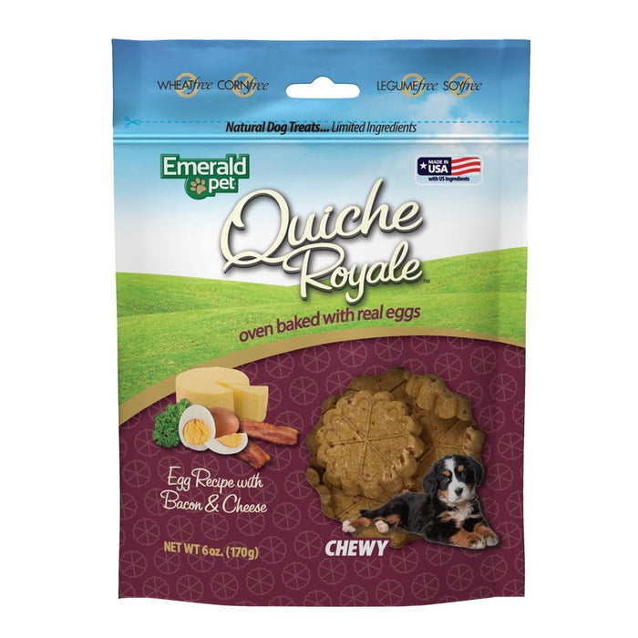 Emerald Pet Quiche Royale Chewy Dog Treat Bacon & Cheese 1ea/6 oz - Petsplace.store