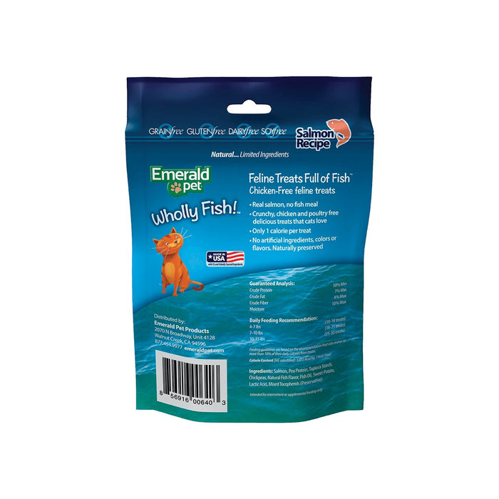 Emerald Pet Wholly Fish! Crunchy Cat Treats Salmon 1ea/3 oz - Petsplace.store