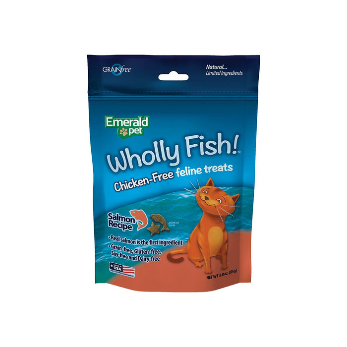 Emerald Pet Wholly Fish! Crunchy Cat Treats Salmon 1ea/3 oz - Petsplace.store