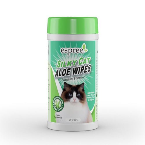 Espree Silky Cat Aloe Wipes Sensitive Formula Fresh Scent 1ea/50 ct - Petsplace.store