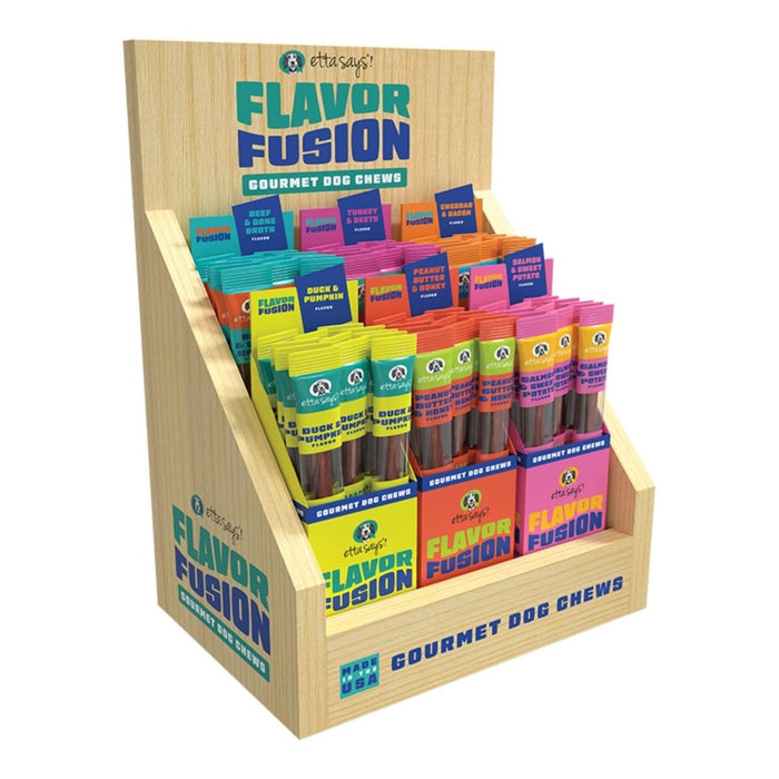 Etta Says Dog Flavor Fusion Chew Display (Case of 144) - Petsplace.store