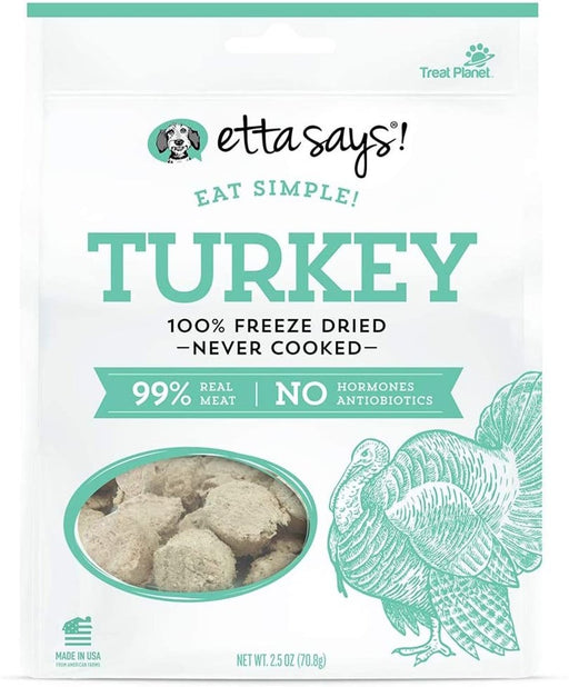 Etta Says! Eat Simple 100% Freeze Dried Turkey Dog Treats Turkey 1ea/2.5 oz - Petsplace.store