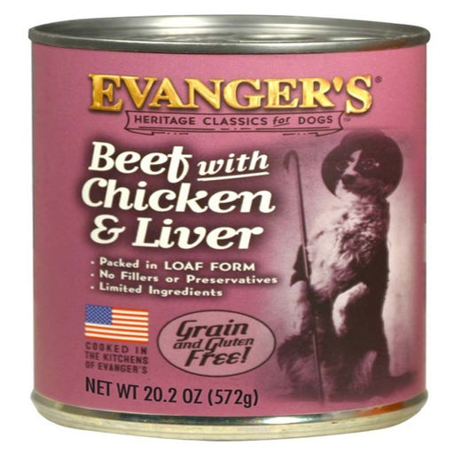 Evanger's Heritage Classic Wet Dog Food Beef, Chicken & Liver 20.2oz. (Case of 12) - Petsplace.store