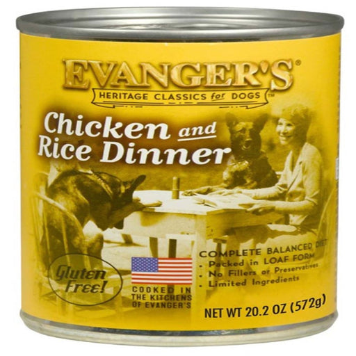 Evanger's Heritage Classic Wet Dog Food Chicken & Rice 20.2oz. (Case of 12) - Petsplace.store