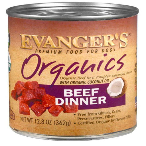 Evanger's Organics Wet Dog Food Beef 12.8oz. (Case of 12) - Petsplace.store