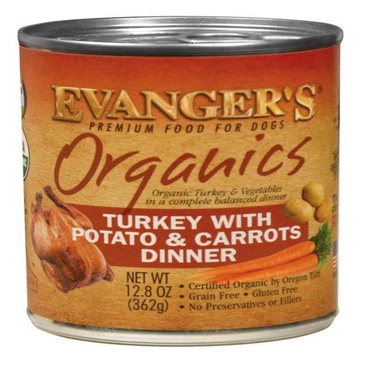 Evanger's Organics Wet Dog Food Turkey w/Potato & Carrots 12.8 oz. (Case of 12) - Petsplace.store