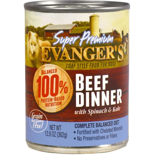 Evanger's Super Premium Wet Dog Food Beef 12.8oz. (Case of 12) - Petsplace.store