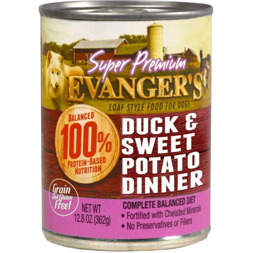 Evanger's Super Premium Wet Dog Food Duck & Fresh Sweet Potato 12.8oz. (Case of 12) - Petsplace.store