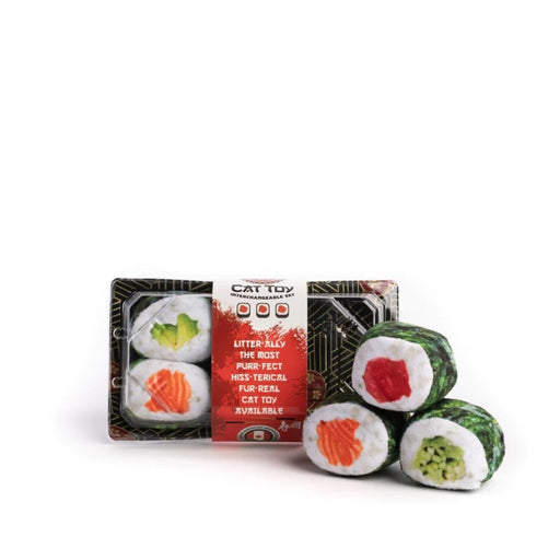 Fabcat Tray Sushi Rolls 6 Count 3 Pack - Petsplace.store