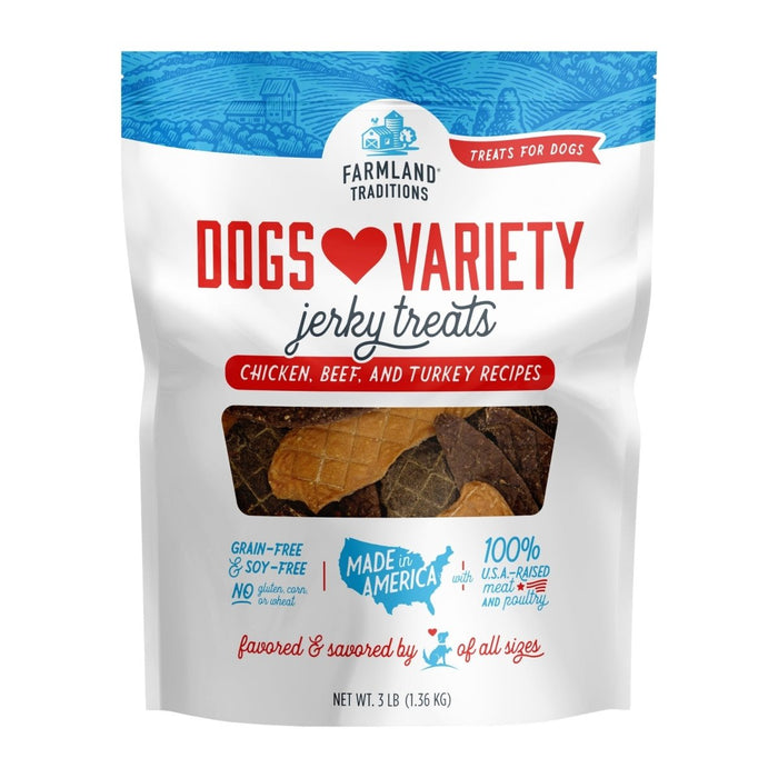 Farmland Traditions Dogs Love Variety Jerky Dog Treats 1ea/48oz. - Petsplace.store