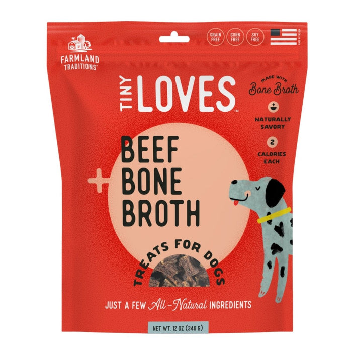 Farmland Traditions Tiny Loves Beef w/Bone Broth Dog Treats 1ea/12oz. - Petsplace.store