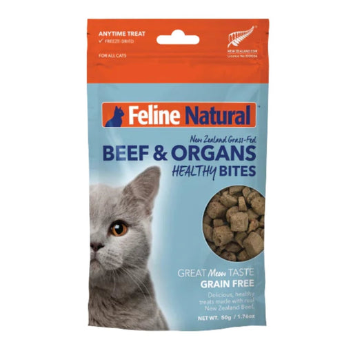 Feline Natural Cat Freeze - Dried Healthy Bites Beef 1.76oz. - Petsplace.store