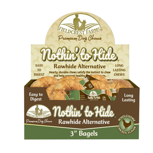 Fieldcrest Farms Nothin' to Hide Bagels Dog Treat Chicken 3 in (Case of 24) - Petsplace.store