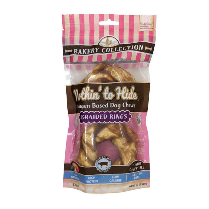 Fieldcrest Farms Nothin' To Hide Bakery Collection Dog Treat Braided Ring, Beef, 1ea/3.5 in, 2 pk - Petsplace.store