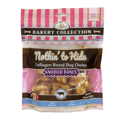 Fieldcrest Farms Nothin' To Hide Bakery Collection Dog Treat Knotted Bone, Beef, 1ea/4 in, 3 pk - Petsplace.store