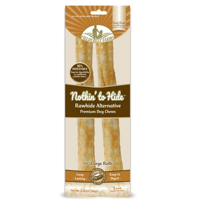 Fieldcrest Farms Nothin' to Hide Roll Dog Treat Peanut Butter 1ea/10 in, LG, 2 pk - Petsplace.store