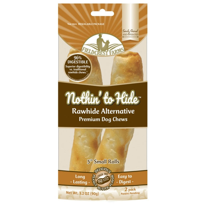 Fieldcrest Farms Nothin' to Hide Roll Dog Treat Peanut Butter 1ea/5 in, SM, 2 pk - Petsplace.store