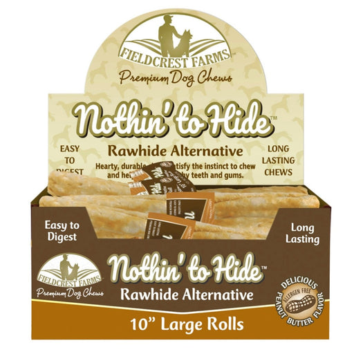 Fieldcrest Farms Nothin' to Hide Roll Dog Treat Peanut Butter 24ea/10 in, LG - Petsplace.store