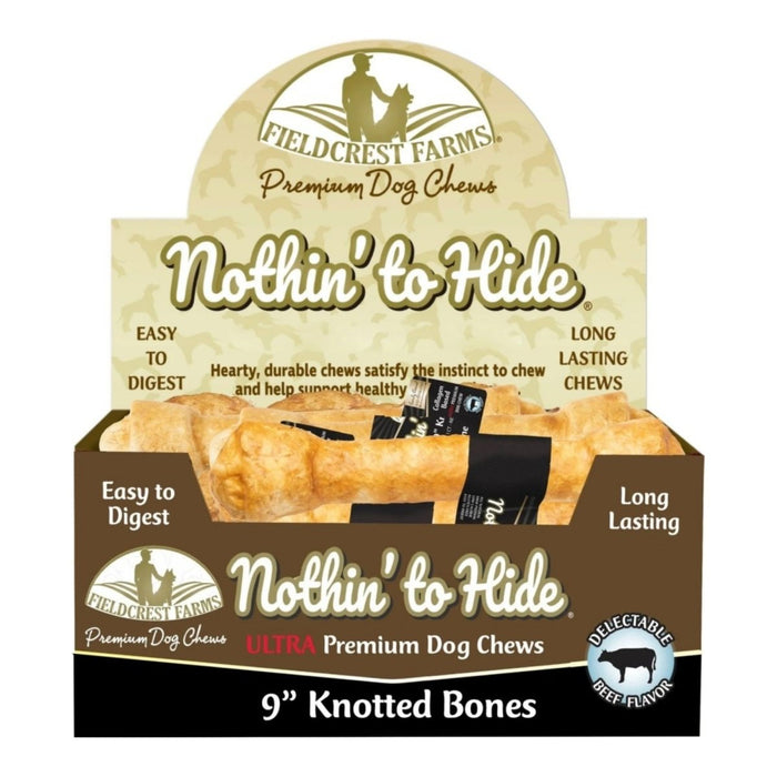 Fieldcrest Farms Nothin' To Hide Ultra Knotted Bone Dog Treat Beef 9 in (Case of 14) - Petsplace.store