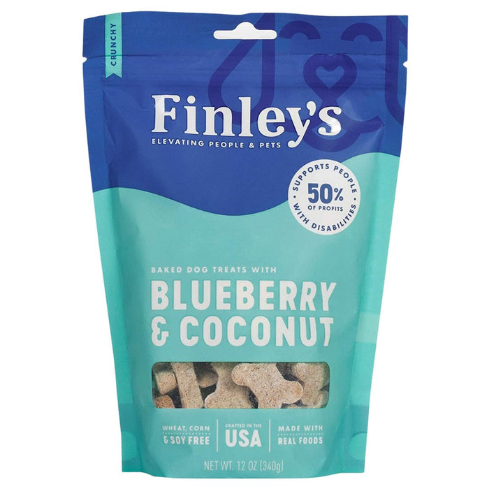 Finleys Dog Crunchy Biscuits Blueberry And Coconut 12oz. - Petsplace.store