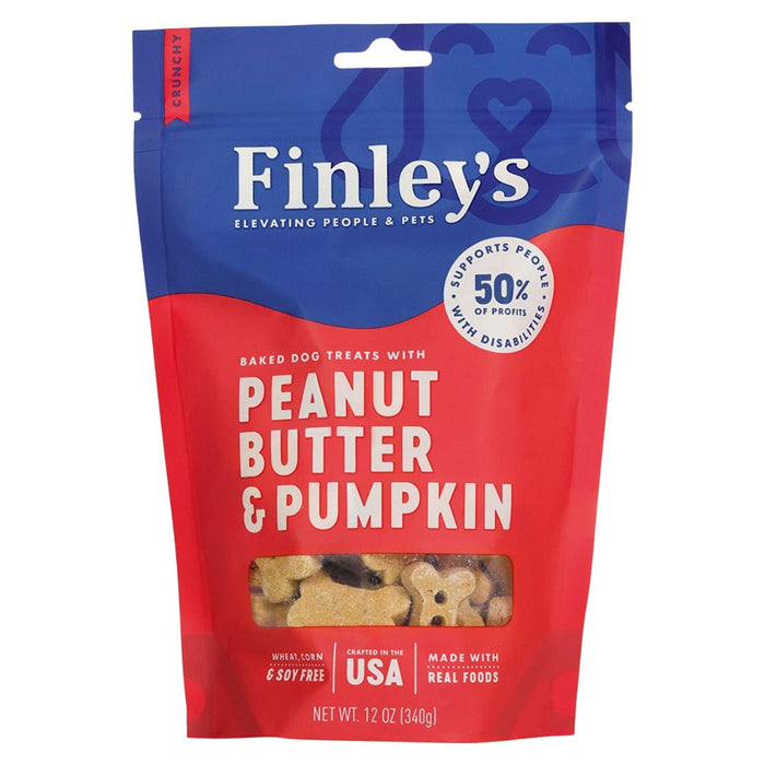 Finleys Dog Crunchy Biscuits Peanut Butter And Pumpkin 12oz. - Petsplace.store