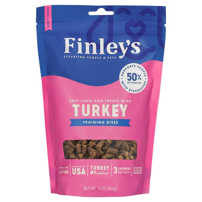 Finleys Dog Soft Chew Training Bites Turkey 16oz. - Petsplace.store