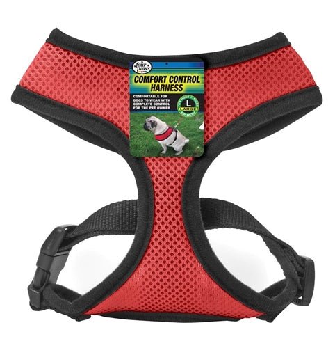 Four Paws Comfort Control Dog Harness Red 1ea/Large - Petsplace.store