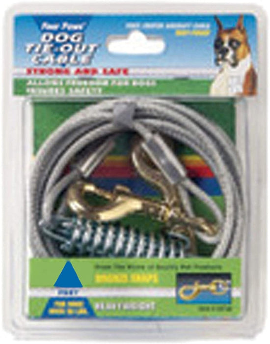 Four Paws Heavy Weight Dog Tie Out Cable Silver 1ea/30 ft - Petsplace.store