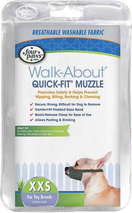 Four Paws Walk - About Quick - Fit Dog Muzzle 1ea/0 - XXS - Petsplace.store