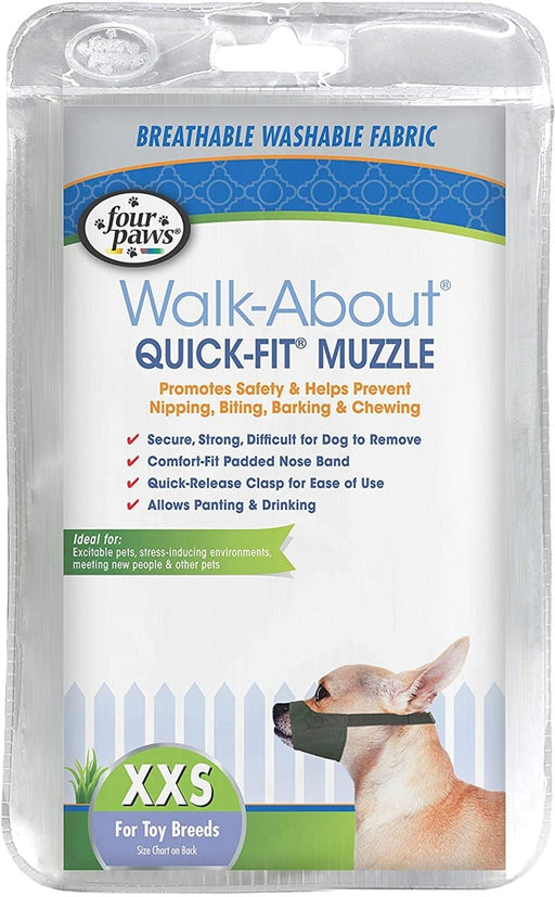 Four Paws Walk - About Quick - Fit Dog Muzzle 1ea/0 - XXS - Petsplace.store