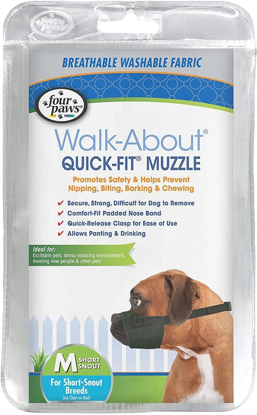 Four Paws Walk - About Quick - Fit Dog Muzzle 1ea/3 - Medium Short Snout - Petsplace.store