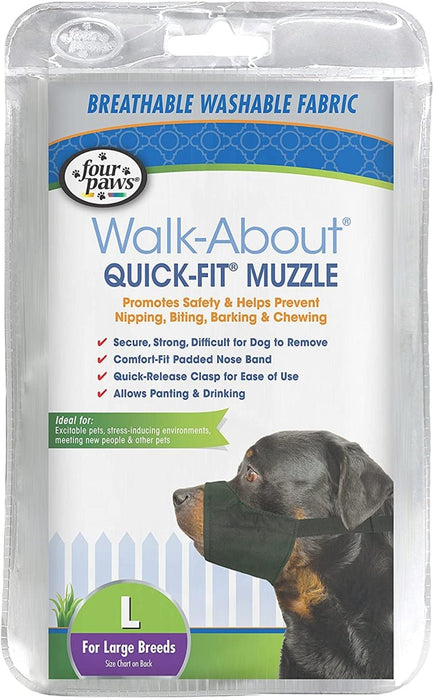 Four Paws Walk - About Quick - Fit Dog Muzzle 1ea/4 - Large - Petsplace.store