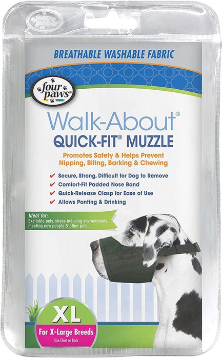 Four Paws Walk - About Quick - Fit Dog Muzzle 1ea/5 - XL - Petsplace.store