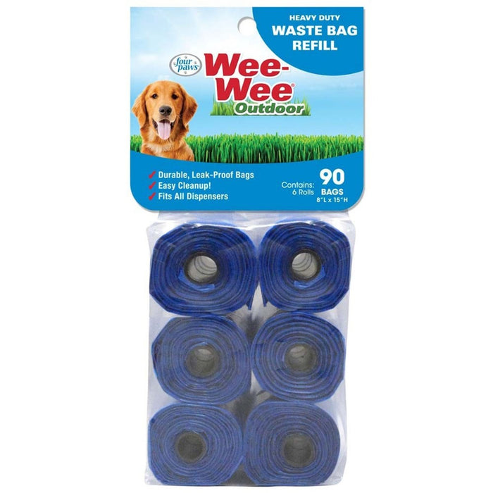 Four Paws Wee - Wee Outdoor Heavy Duty Dog Waste Bags Refill Rolls Waste Bags 1ea/90 ct - Petsplace.store