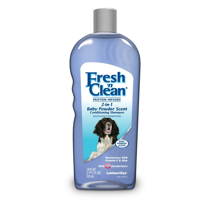 Fresh N Clean 2in1 Protein Infused Conditioning Shampoo Baby Powder Scent 1ea/18 fl oz - Petsplace.store