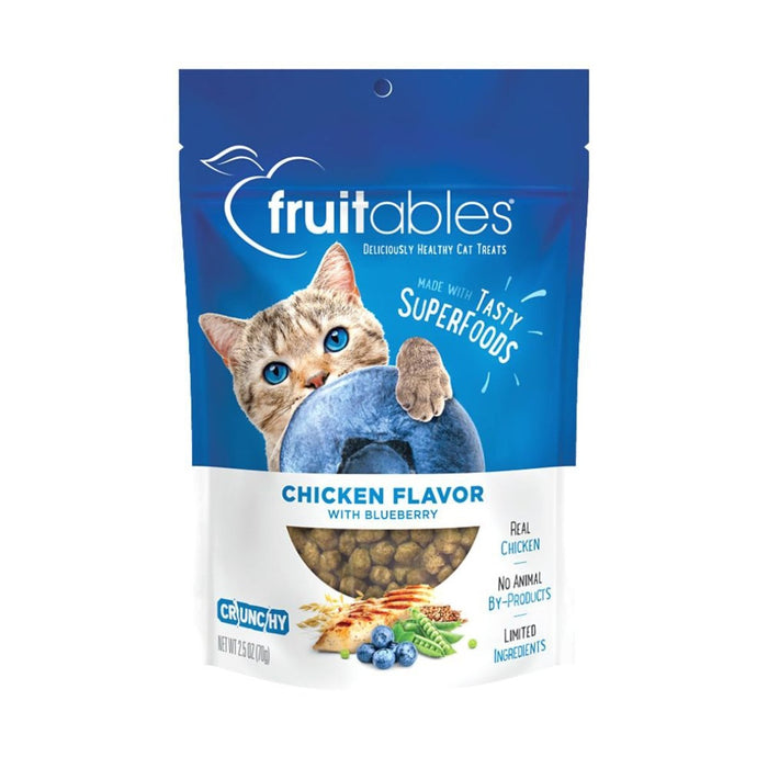 Fruitables Limited Ingredient Crunchy Cat Treats Chicken w/Blueberry 1ea/2.5 oz - Petsplace.store