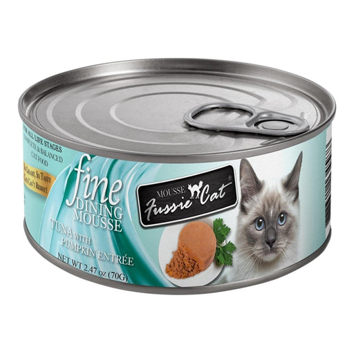 **Fussie Cat Fine Dining Mousse Tuna with Pumpkin 2.47oz. (Case of 24) - Petsplace.store