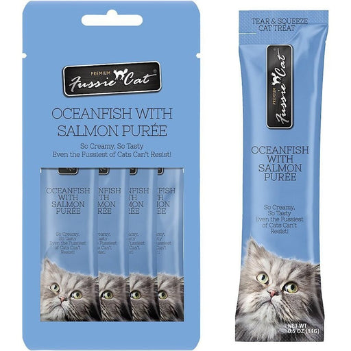 **Fussie Cat Puree Oceanfish Salmon 2oz/18count - Petsplace.store