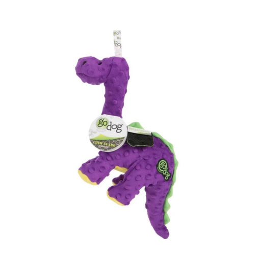 Godog Dinos Bruto The Brontosaurus Dog Toy Purple Large - Petsplace.store