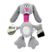 Godog Multi Tugs Rabbit Squeaky Dog Toy Grey Small - Petsplace.store