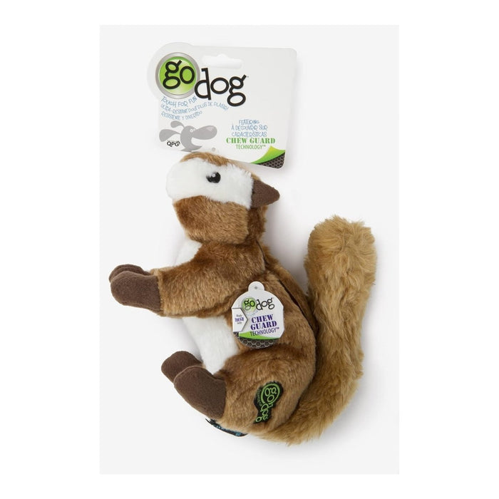 Godog Wildlife Chipmunk Squeaky Plush Dog Toy Brown Large - Petsplace.store