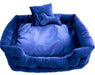 Goo - Eez Luxury Velour Pet Bed w/ Accessories Royal Blue 28in. - Petsplace.store